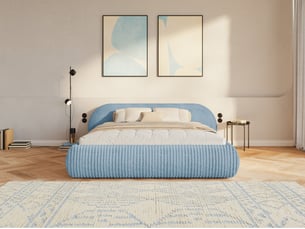 Lit avec rangement 200x200 cm <strong>SELSEY</strong>  <strong>Shels Low</strong> coloris rose