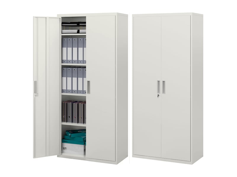  Classeur, armoire de bureau, 5 étagères, métal, 80 cm (l) x 40 cm (p) x 180 cm (h), blanc  - Conforama B