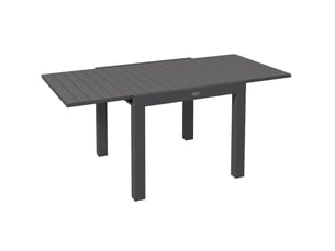 Table de jardin ulevr extensible 81 à 162 cm, 6 personnes, en aluminium gris, pour balcon et terrasse