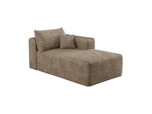 Canapé lit camel méridienne droite convertible 2 places tissu 151cm pour petit salon