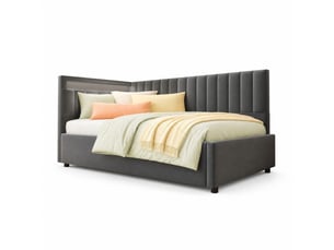Lit coffre 90x200 cm    coloris gris