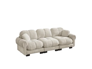 Canapé modulable modenvie 3 places 260 x 86 x 90 cm en chenille kaki clair