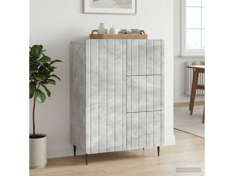  Buffet - bahut - meuble de rangement gris béton 66 x 34,5 x 91,5 cm bois d'ingénierie  - Conforama B
