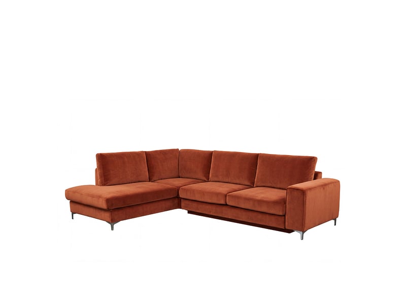  Canapé angle gauche fiesole en velours terracota - 4 places 3CA52.PI.4AC.G.21 - Conforama D