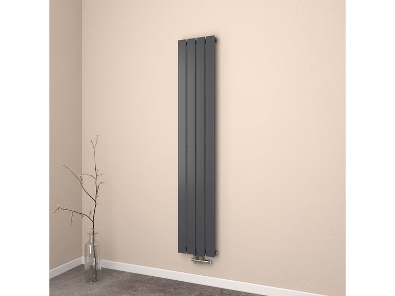 Emke radiateur à eau chaude, radiateur plat seule couche connexion centrale, montage mural vertical design, noir 160x30cm, 501w  - Conforama B