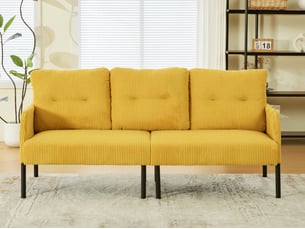 Canapé droit fixe BGSRYAO 3 places Tissu jaune