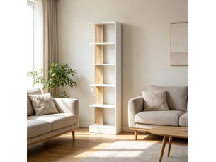 Bibliotheque coloris  bicolore 5 étagère(s) WISHDOR  - 21 cm x 170 cm