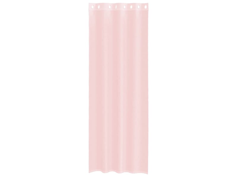 Lot de 2 rideaux en voile, voilages avec œillets rose clair 140x260 cm cf44405 - Conforama D