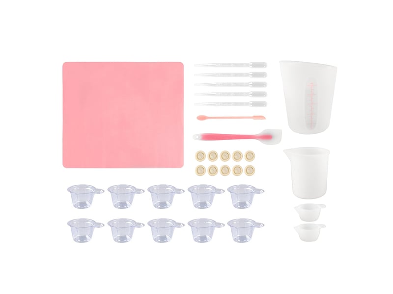  Kit d'outils pour tasse à mesurer en silicone, spatule, gants, pipettes, ensemble d'outils de mélange de résine pour l'artisanat (ensemble d'out  - Conforama A