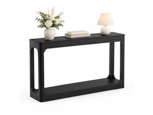 Table basse rectangulaire coloris noir <strong>CHICFURN</strong> <strong></strong> - 30 cmx140 cm