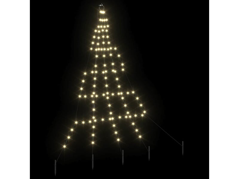  Arbre de noël, sapin de noël led avec piquets au sol blanc chaud 182 cm métal  - Conforama D