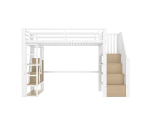Lit mezzanine 90x200 cm <strong>ZOVIRA</strong>  <strong></strong> coloris blanc