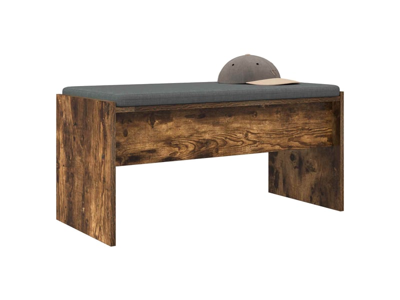  Banc d'entrée, banc interieur avec coussin chêne fumé 83x38x40 cm  - Conforama C