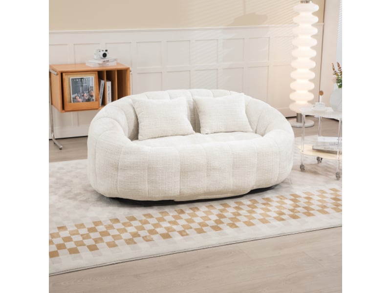  Canapé droit fixe 2 pl tissu beige canapé beige - Conforama D