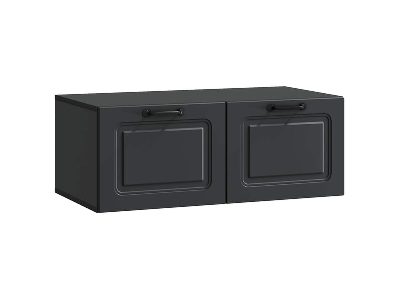  Meuble tv - banc tv - meuble de rangement mural noir 78,5 x 41 x 30 cm bois d'ingénierie  - Conforama A