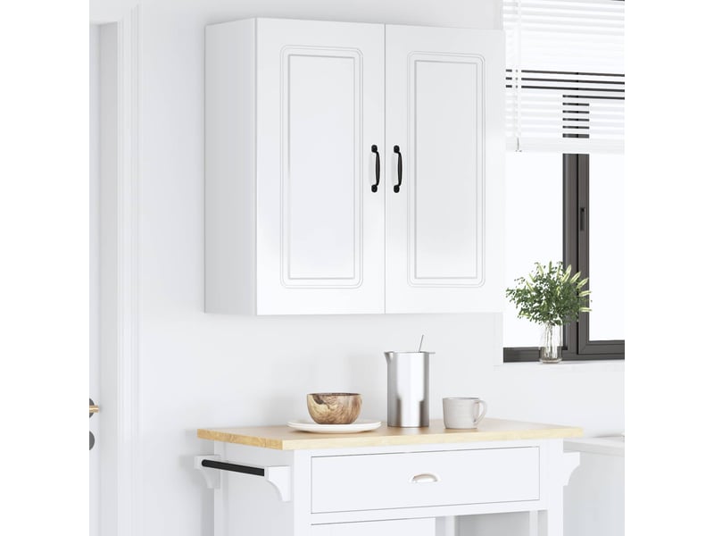 Meuble mural de cuisine | armoire de cuisine blanc brillant 80x31x80cm shl6606 - Conforama D
