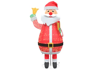 Père noël de noël 200 led blanc chaud 100 x 180 cm tissu