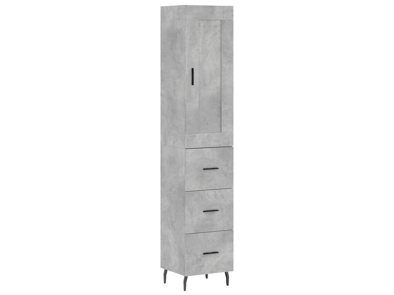  Buffet haut - bahut - meuble de rangement gris béton 34,5x34x180 cm bois d'ingénierie  - Conforama A
