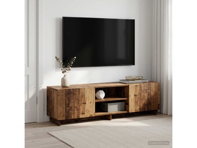  Meuble tv, table tv 140x34,5x40 cm bois ancien bois d'ingénierie shl99715  - Conforama B