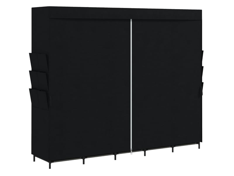 Armoire penderie en tissu noir 212 x 45 x 167 cm avec 5 tringles et 5 étagères, montage sans outil - Conforama A
