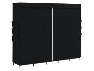 Armoire penderie en tissu noir 212 x 45 x 167 cm avec 5 tringles et 5 étagères, montage sans outil