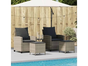 Vidaxl ensemble de canapé de jardin 4 pcs avec coussins gris résine tressée clair