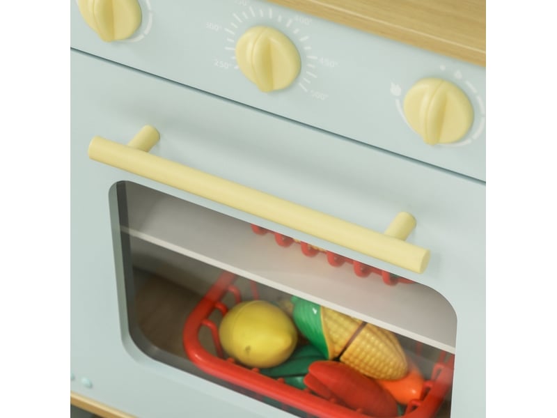  Cuisine enfant avec accessoires 72 x 33 x 85,2 cm – bleue – micro-ondes, four et rangements intégrés  - Conforama D