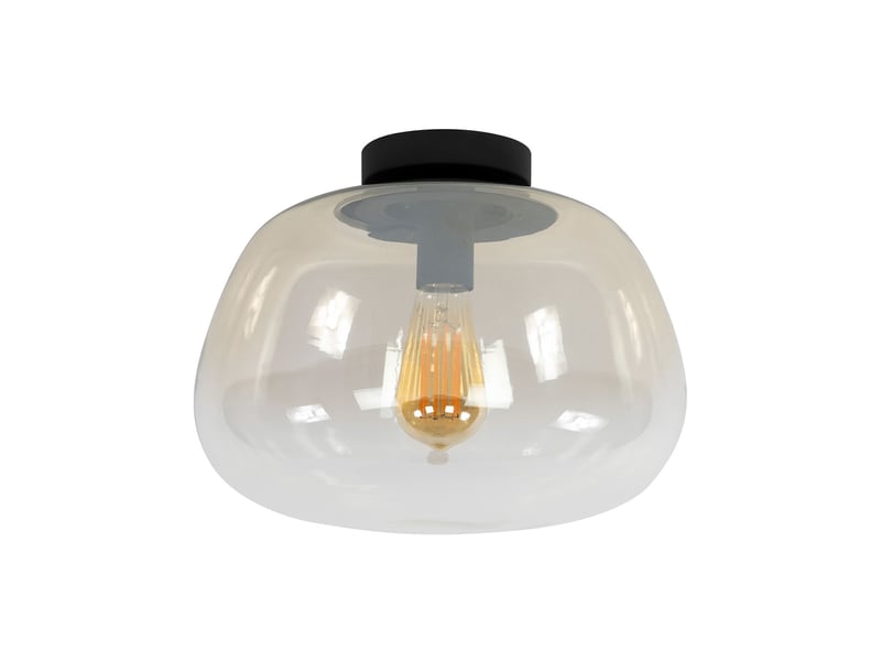  Plafonnier 36x22 cm en verre ambré et anthracite  - Conforama A