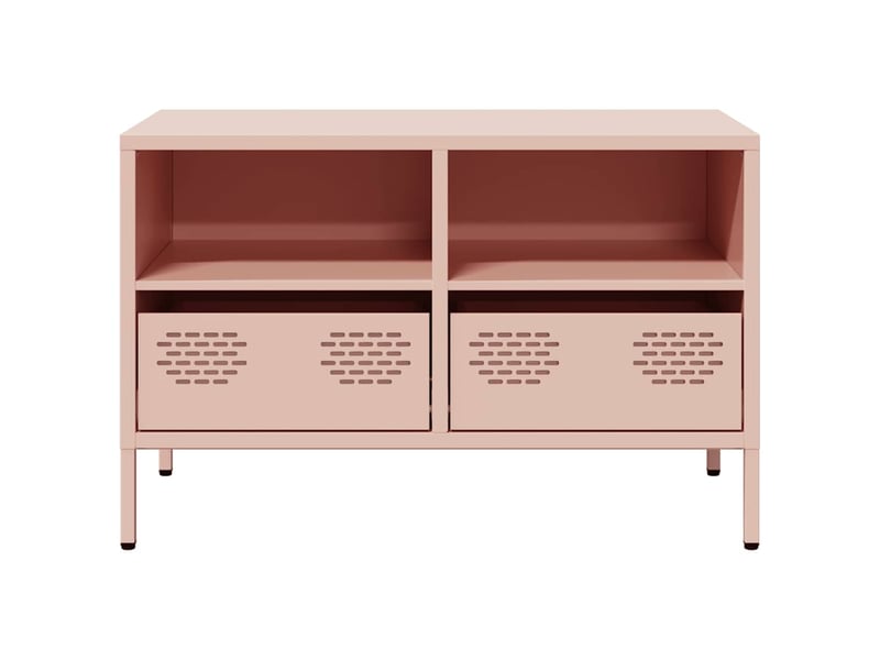  Meuble tv - banc tv - meuble de rangement rose 68x39x43,5 cm acier laminé à froid  - Conforama E