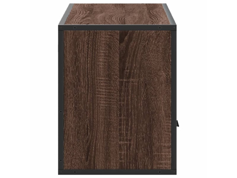  Meuble tv - banc tv - meuble de rangement chêne marron 100x31x39,5cm bois d'ingénierie et métal  - Conforama E