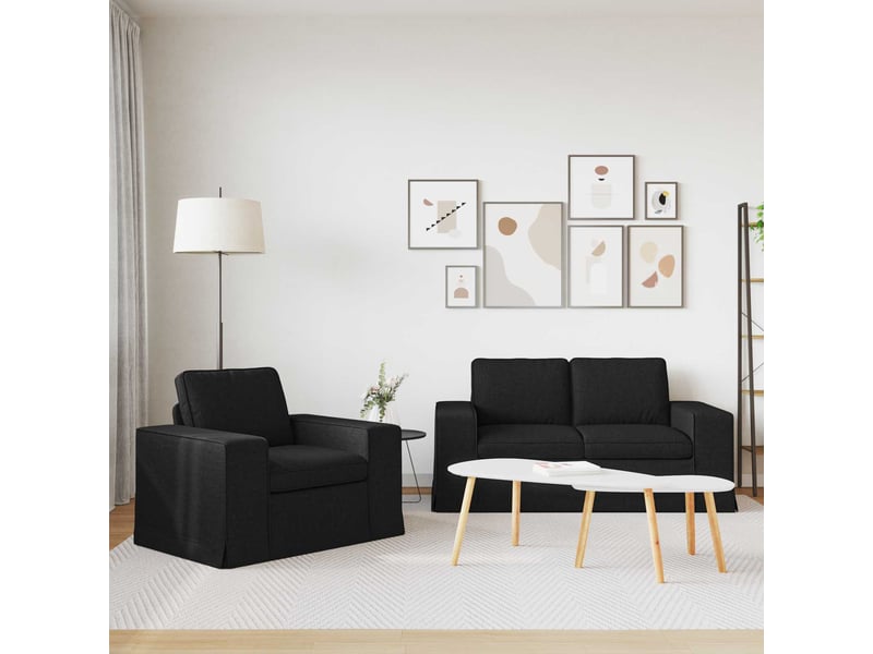  Ensemble de canapés 2 pcs noir tissu shl56825  - Conforama C