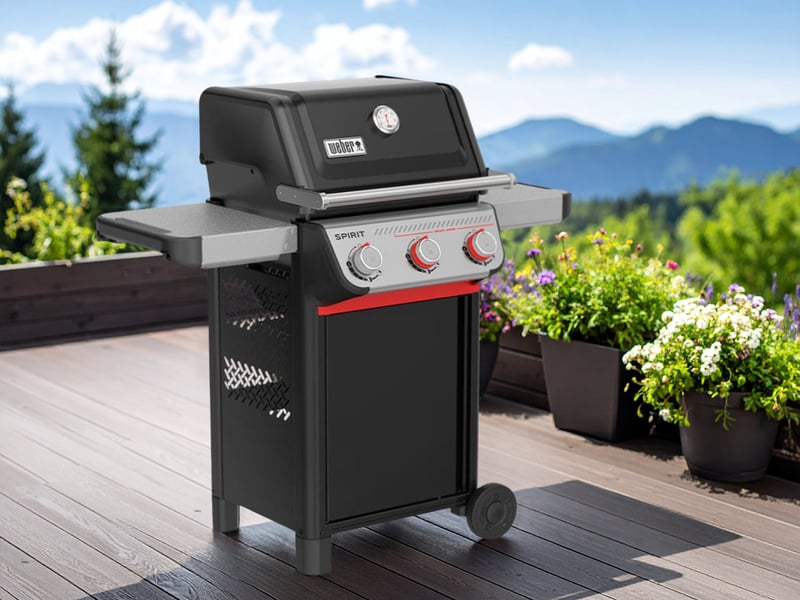  Barbecue à gaz spirit e-325 + rôtissoire - weber  - Conforama B