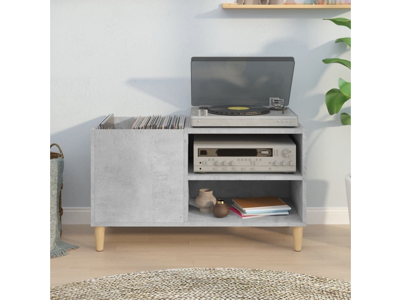  Armoire à disques, armoire de rangement gris béton 84,5x38x48 cm bois d'ingénierie  - Conforama C