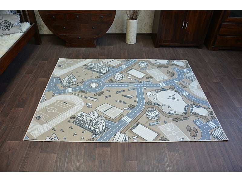  Tapis - moquette antidérapant pour enfants street rue beige 150x450 cm  - Conforama B