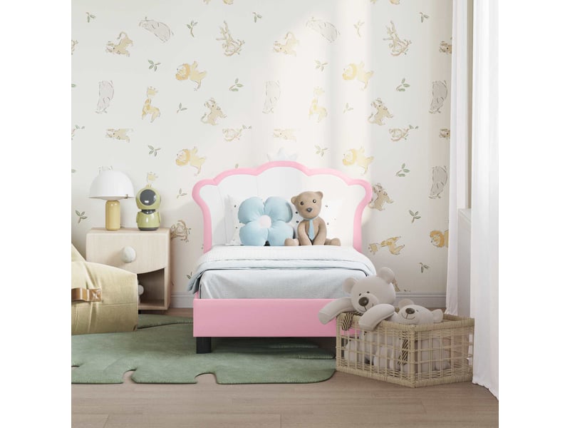  Lit simple- lit adulte -  cadre de lit pour tout-petit avec tête de lit rose 70 x 140 cm  - Conforama B