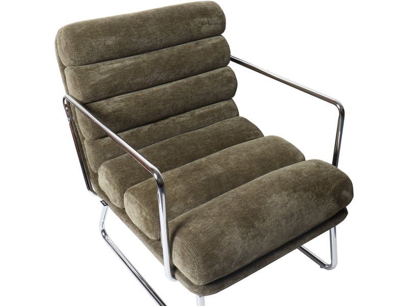 Fauteuil en tissu chenille vert kaki - vania Vania - Conforama E