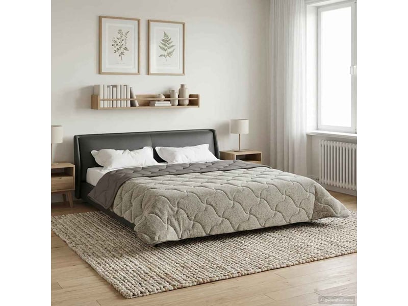 Couette - duvet d'été 220 x 260 cm été gris clair respirant - Conforama D