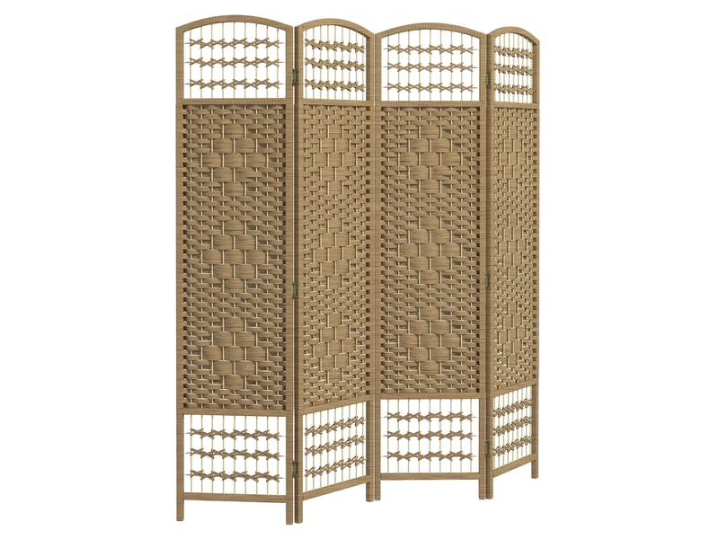  Paravent intérieur en bois séparateur de pièce cloison pliable 4 panneaux bois naturel 160 x 170 cm  - Conforama B
