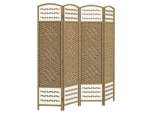 Paravent intérieur en bois séparateur de pièce cloison pliable 4 panneaux bois naturel 160 x 170 cm