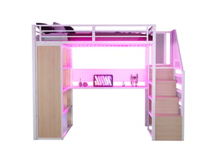 Lit combiné 90x200 cm <strong>MODFU</strong>  <strong></strong> coloris blanc
