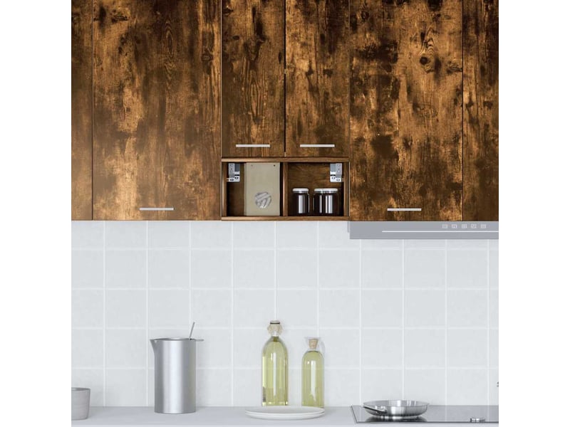  Meuble de rangement cuisine, armoire suspendue chêne fumé 20x29,5x40cm  - Conforama D