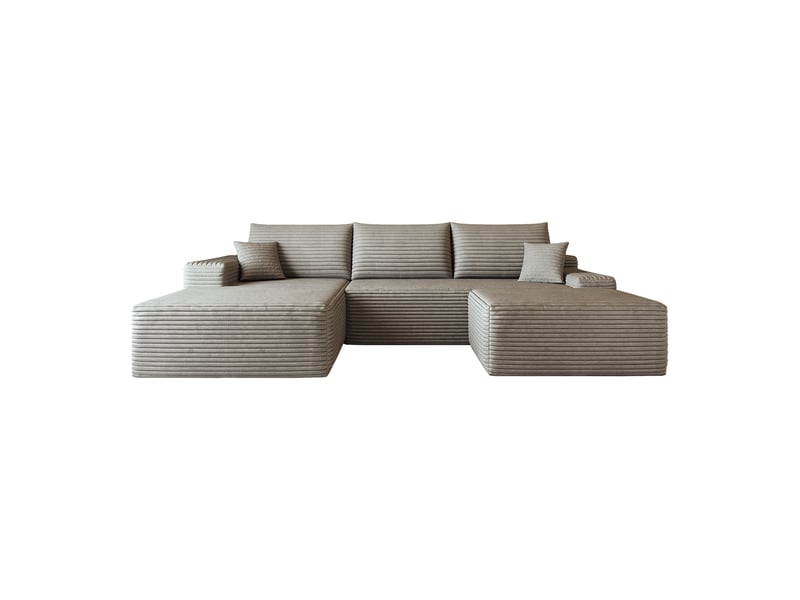  Canapé d’angle en l camel, 270 × 175 × 83 cm, configuration en l avec méridienne, espace de détente généreux, assise accueillante  - Conforama A