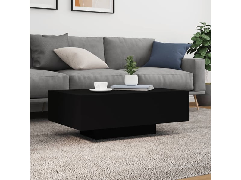  Table basse | table d'appoint salon avec lumières led noir 85x55x31 cm  - Conforama D