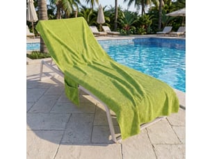 Drap de plage pour transat en éponge de coton avec poches 75x190 daline - vert foncé