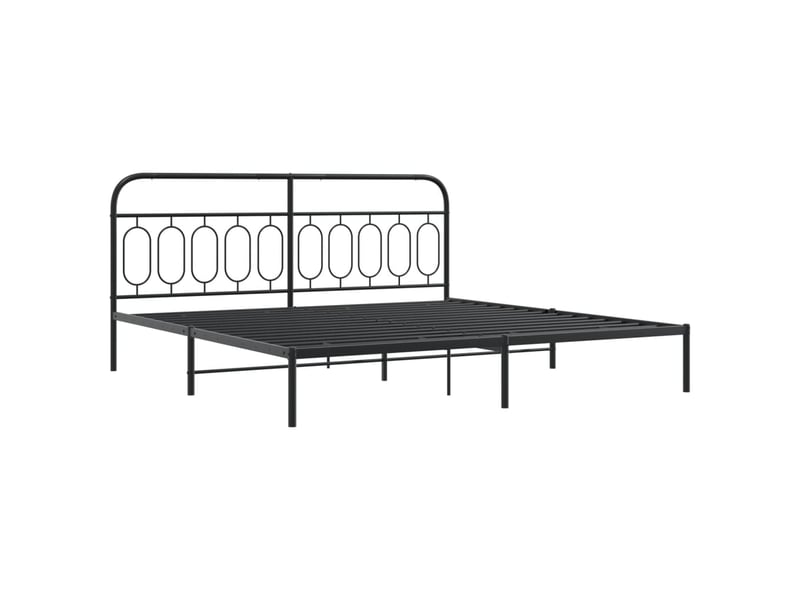  Lit double- lit adulte -  cadre de lit métal sans matelas avec tête de lit noir 200x200cm  - Conforama B