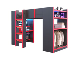 Lit mezzanine 90x200 cm <strong></strong>  <strong>Bliss Lite</strong> coloris noir