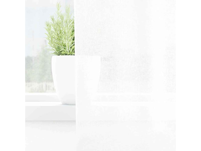  Lot de 2 rideaux en voile, voilage blanc 245 x 140 cm polyester cf43878  - Conforama C