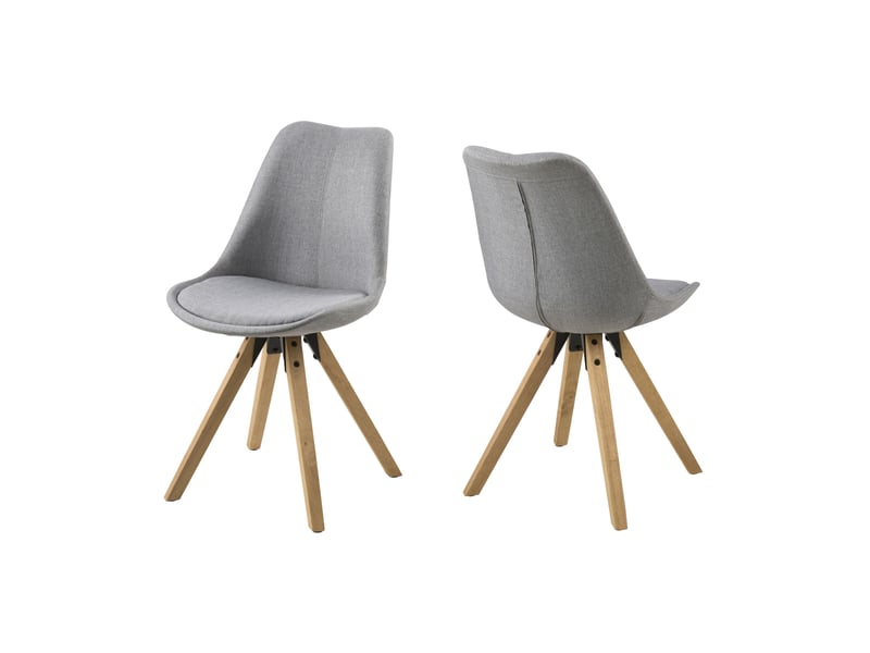  Chaises modernes bois et tissu gris (lot de 2) - earl  - Conforama A