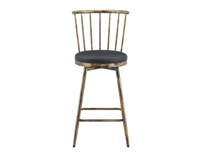  Tabouret de bar métal windsor, siège rembourré - industriel, vintage, pour îlots de cuisine, bars et restaurants  - Conforama A