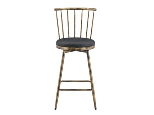 Tabouret de bar métal windsor, siège rembourré - industriel, vintage, pour îlots de cuisine, bars et restaurants